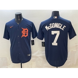 Men Detroit Tigers  7 Kevin McGonigle Navy Cool Base Stitched Baseball Jersey