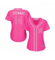 Womens Detroit Tigers 14 Christin Stewart Replica Pink Fashion Cool Base Baseball Jersey 