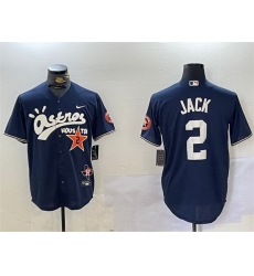 Men Houston Astros 2 David Jack Navy Cactus Jack Style Vapor Premier Limited Stitched Baseball Jersey