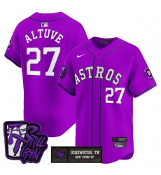 Men Houston Astros 27 Jose Altuve DJ Screw Still Tippin Purple Patch Vapor Limited Stitched Baseball Jersey Men Houston Astros 27 Jose Altuve DJ Screw Still Tippin Purple Patch Vapor Limited Stitched Baseball Jersey