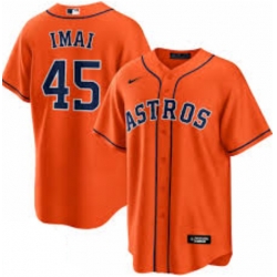 Men Houston Astros Tatsuya Imai #45 Orange Cool Base Stitched Home Jersey