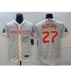 Men's Houston Astros #27 Jose Altuve Number White 2023 City Connect Flex Base Stitched Jersey2