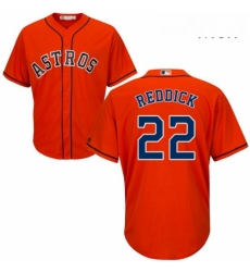 Mens Majestic Houston Astros 22 Josh Reddick Replica Orange Alternate Cool Base MLB Jersey