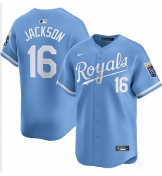 Men Kansas City Royals  16 Bo Jackson Light Blue Limited Stitched Baseball Jersey