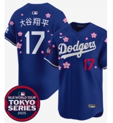 Men Los Angeles Dodgers 17 Shohei Ohtani Japanese Royal 2025 Tokyo Series Limited Stitched Baseball Jersey Men Los Angeles Dodgers 17 Shohei Ohtani Japanese Royal 2025 Tokyo Series Limited Stitched Baseball Jersey