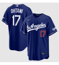 Men Los Angeles Dodgers 17 Shohei Ohtani Nike Deep Royal Alternate 2 Stadium Jerseys