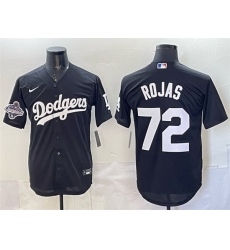 Men Los Angeles Dodgers 72 Miguel Rojas Black 2025 World Series Champions Patch Cool Base Stitched Baseball Jersey Men Los Angeles Dodgers 72 Miguel Rojas Black 2025 World Series Champions Patch Cool Base Stitched Baseball Jersey