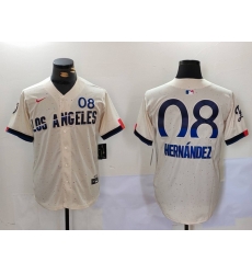 Men Los Angeles Dodgers 8 Kike Hernandez Cream 2024 City Connect Limited Stitched Baseball Jersey