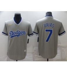 Men's Los Angeles Dodgers #7 Julio Urias Grey Stitched Baseball Jersey