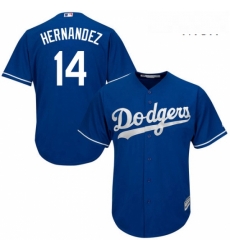 Mens Majestic Los Angeles Dodgers 14 Enrique Hernandez Replica Royal Blue Alternate Cool Base MLB Jersey