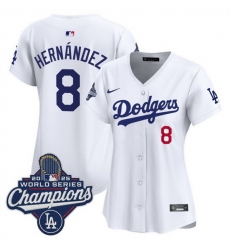 Women Los Angeles Dodgers 8 Enrique Hernandez White 2025 World Series Champions Home Cool Base Stitched Baseball Jersey Women Los Angeles Dodgers 8 Enrique Hernandez White 2025 World Series Champions Home Cool Base Stitched Baseball Jersey