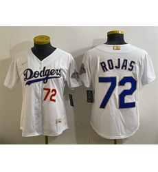 Youth Los Angeles Dodgers 72 Miguel Rojas White 2026 Gold Collection Stadium Stitched Baseball Jersey Youth Los Angeles Dodgers 72 Miguel Rojas White 2026 Gold Collection Stadium Stitched Baseball Jersey