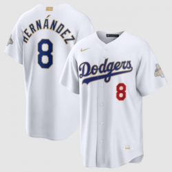 Youth Los Angeles Dodgers Enrique Hernández Nike White 2026 Gold Collection Stadium Jersey