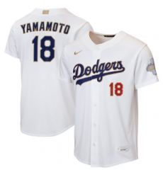 Youth Los Angeles Dodgers Yoshinobu Yamamoto Nike White 2026 Gold Collection Home Replica Jersey Youth Los Angeles Dodgers Yoshinobu Yamamoto Nike White 2026 Gold Collection Home Replica Jersey