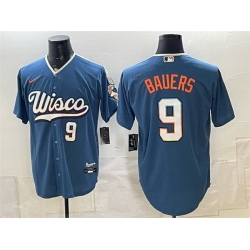 Men Milwaukee Brewers  9 Jake Bauers Mineral Blue 2026 City Connect Stadium Stitched Baseball Jersey