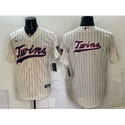 Men Minnesota Twins Team Big Logo Cream 2026 Field of Dreams Stadium Stitched Baseball Jersey