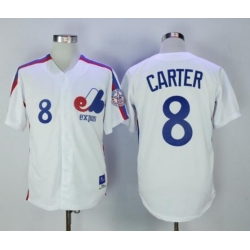 Montreal Expos 8 Gary Carter Baseball Jersey White Retro