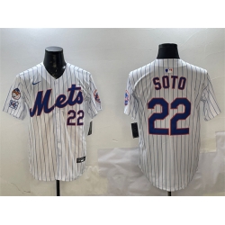 Men New York Mets 22 Juan Soto White 2025 Spring Training Home Limited Stitched Baseball Jersey