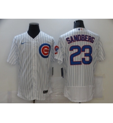 Men New York Mets 23 Ryne Sandberg White stripe Flex Base 2021 Nike MLB Jersey