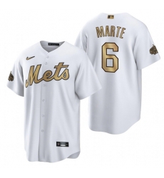 Men New York Mets 6 Starling Marte 2022 All Star White Cool Base Stitched Baseball Jersey