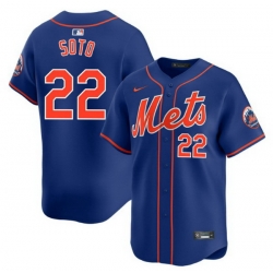 Men New York Mets Juan Soto #22 Blue Flex Base Stitched MLB Jersey