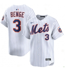 Men New York Mets Nike Carson Benge #3 White Home Stitched Player Jersey