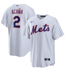 Men New York Mets Nike Luisangel Acuna #2 White Home Stitched Player Jersey
