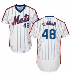 Mens Majestic New York Mets 48 Jacob deGrom White Alternate Flex Base Authentic Collection MLB Jersey