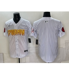 Men New York Yankees X Spider Man Blank White Limited Stitched Baseball Jersey