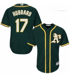 Mens Majestic Oakland Athletics 17 Glenn Hubbard Replica Green Alternate 1 Cool Base MLB Jersey