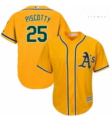 Mens Majestic Oakland Athletics 25 Stephen Piscotty Replica Gold Alternate 2 Cool Base MLB Jersey 