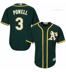 Mens Majestic Oakland Athletics 3 Boog Powell Replica Green Alternate 1 Cool Base MLB Jersey 