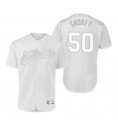 Oakland Athletics Mike Fiers Smokey White 2019 Players Weekend MLB Jersey