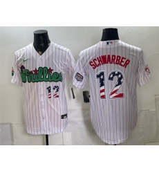 Men Philadelphia Phillies 12 Kyle Schwarber White Phanatic USA 250 Fourth of July Stitched Baseball Jerseys Men Philadelphia Phillies 12 Kyle Schwarber White Phanatic USA 250 Fourth of July Stitched Baseball Jerseys