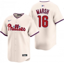 Men Philadelphia Phillies  16 Brandon Marsh Cream jersey