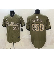 Men Philadelphia Phillies 250 America Olive 2026 Armed Forces Day Stitched Baseball Jersey Men Philadelphia Phillies 250 America Olive 2026 Armed Forces Day Stitched Baseball Jersey