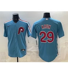 Men Philadelphia Phillies  29 John Kruk Blue Cool Base Stitched Jersey