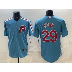 Men Philadelphia Phillies  29 John Kruk Blue Cool Base Stitched Jersey