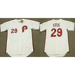Men Philadelphia Phillies  29 John Kruk White Stitched Jersey