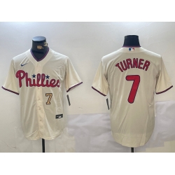 Men Philadelphia Phillies 7 Trea Turner gream Cool Base Stitched Jersey 1