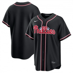 Men Philadelphia Phillies Blank 2026 Fashion Replica Black Out Stitched Baseball Jersey