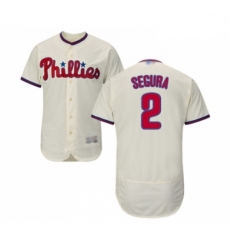 Mens Philadelphia Phillies 2 Jean Segura Cream Alternate Flex Base Authentic Collection Baseball Jersey