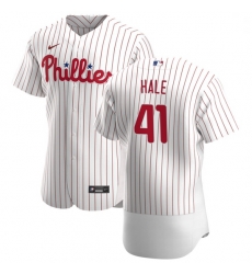 Philadelphia Phillies 41 David Hale Men Nike White Home 2020 Authentic Player MLB Jersey