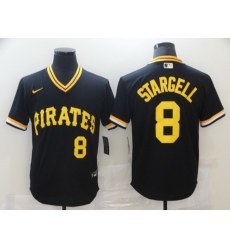 Men Nike Pittsburgh Pirates  8 Willie Stargell Black Mesh Batting Practice Throwback Nike Jersey