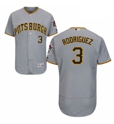 Mens Majestic Pittsburgh Pirates 3 Sean Rodriguez Grey Flexbase Authentic Collection MLB Jersey