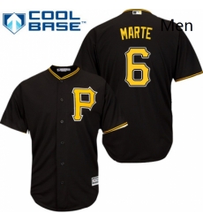 Mens Majestic Pittsburgh Pirates 6 Starling Marte Replica Black Alternate Cool Base MLB Jersey