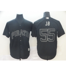 Pirates 55 Josh Bell JB Black 2019 Players 27 Weekend Player Jersey