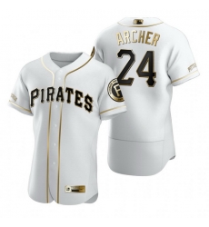 Pittsburgh Pirates 24 Chris Archer White Nike Mens Authentic Golden Edition MLB Jersey