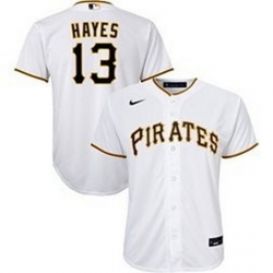 Youth Pirates 13 Ke 27Bryan Hayes White Home Jersey