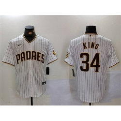 Men San Diego Padres 34 Michael King White Cool Base Stitched Baseball Jersey